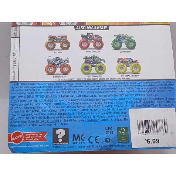 2023 HOT WHEELS MONSTER TRUCKS POWER SMASHERS SKELESAURUS & BONE SHAKER VARIANT - Picture 14 of 14